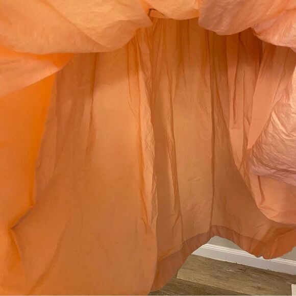 For days orange Organic cotton poplin Natural oversize maxi sun Dress boho M - Picture 5 of 8